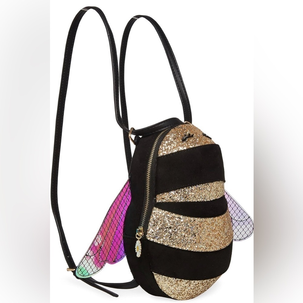 NWT 2pc Betsey Johnson What’s the Buzz 🐝 Bee purse or backpack convertible bag - Picture 4 of 15